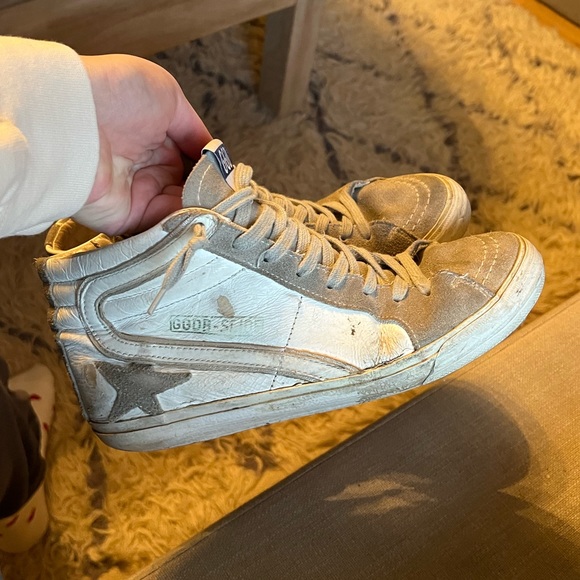 Golden Goose slide white leather and gray suede high tops 39: MAKE AN OFFER! - Picture 3 of 8